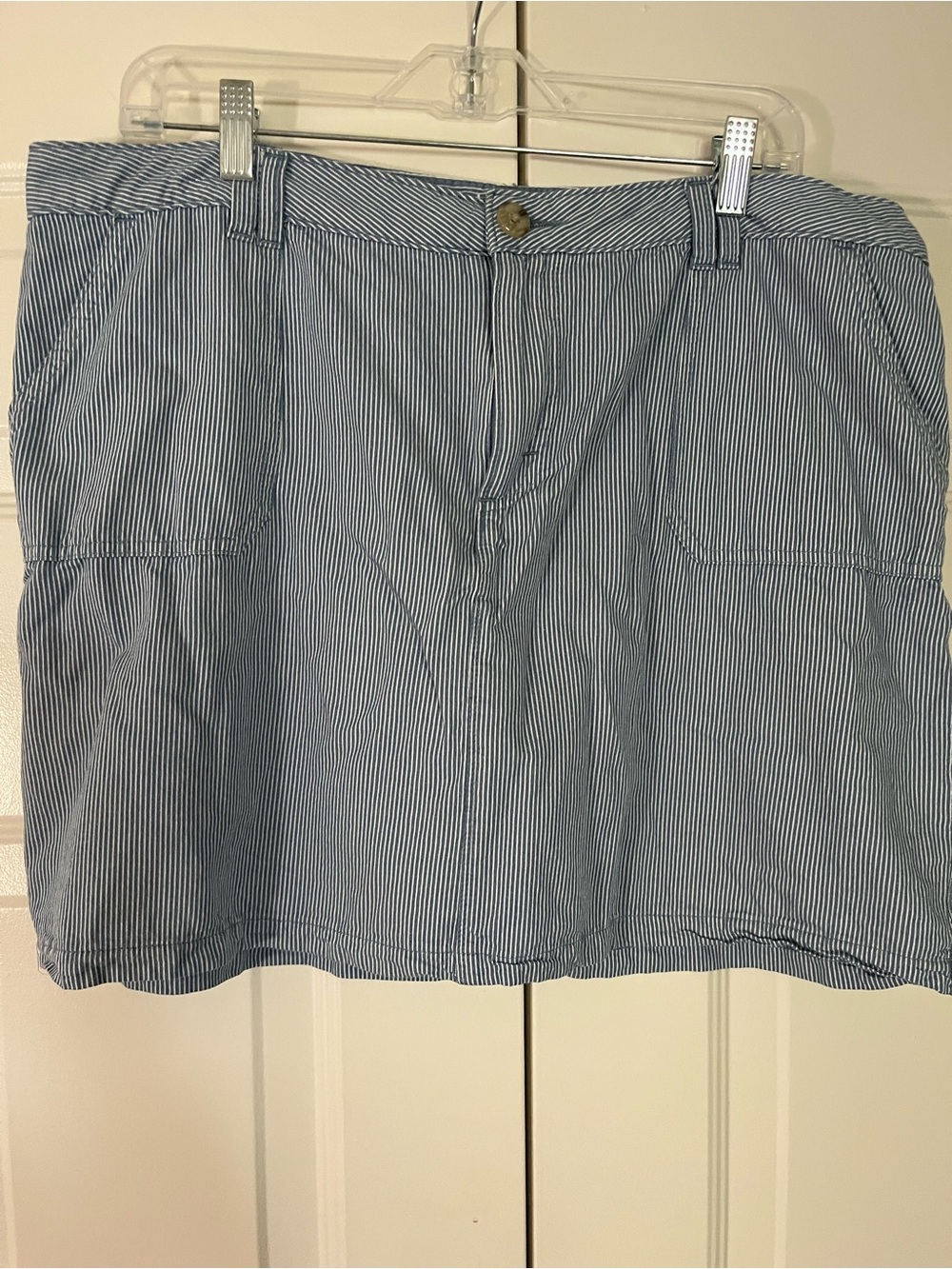 Lee Rider Mid Rise Chambray Striped SKORT Skirt